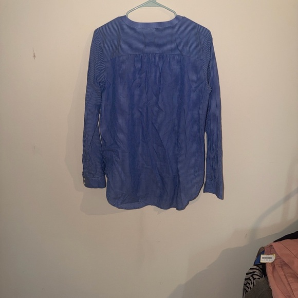 LOFT Blue Pinstripe Blouse - Picture 5 of 5
